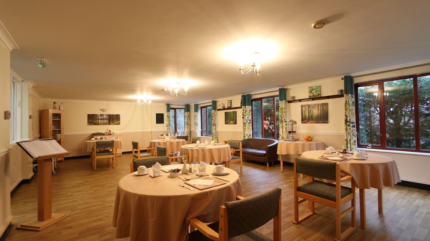 The dining room at Washington Lodge Care Home